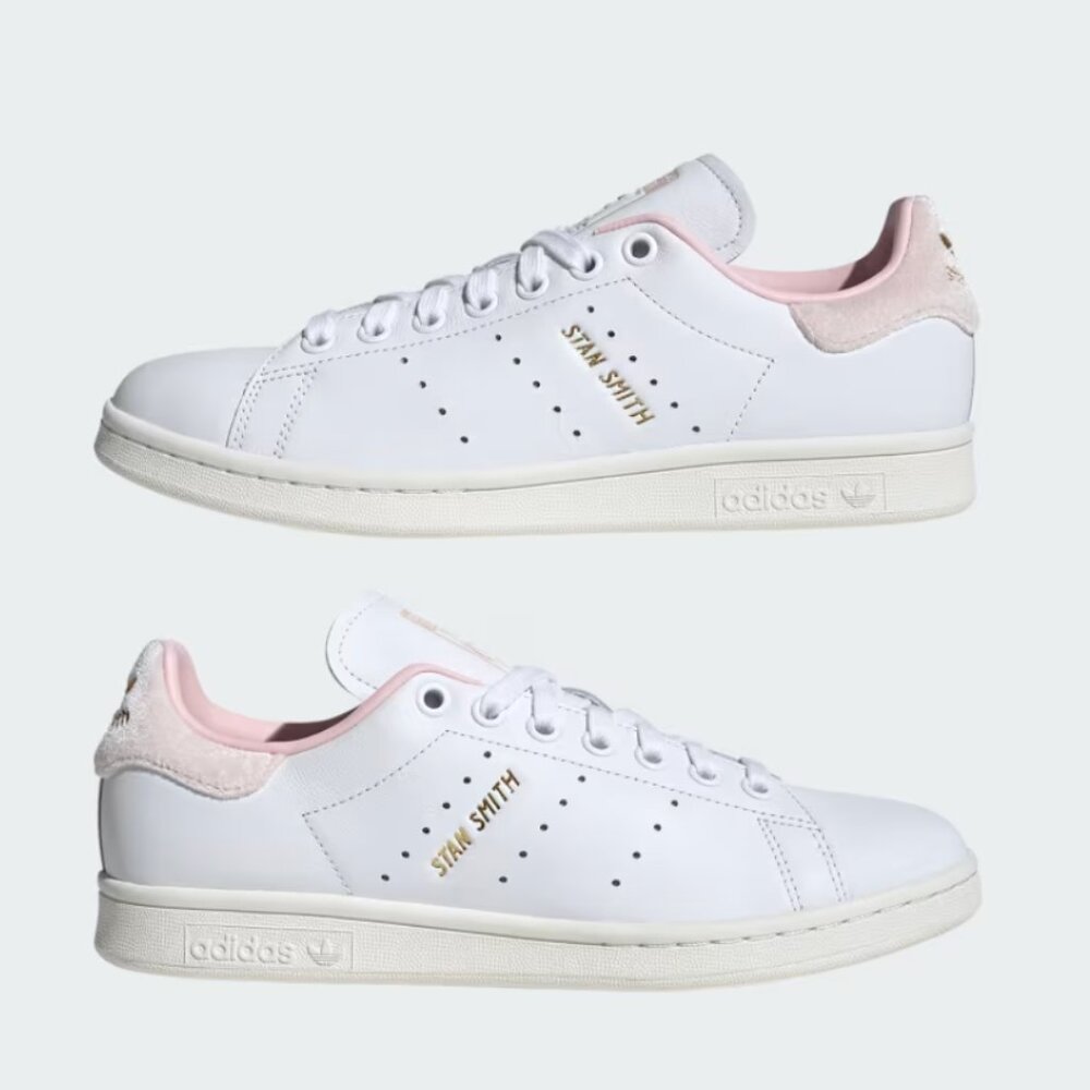 Adidas Stan Smith Sneakers - White with Pink Velvet (NWT, Size 9, with box)